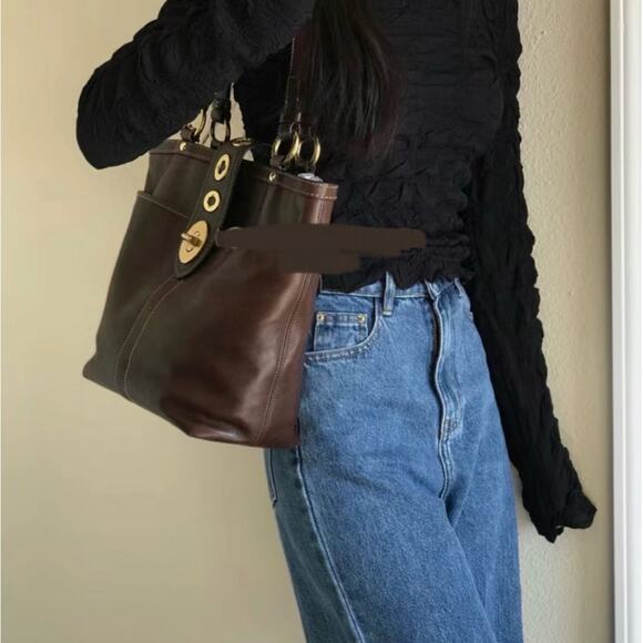 Coach Vintage Lily Legacy 13757 Turn Lock Shoulder Bag Handbag Brown - Picture 2 of 11